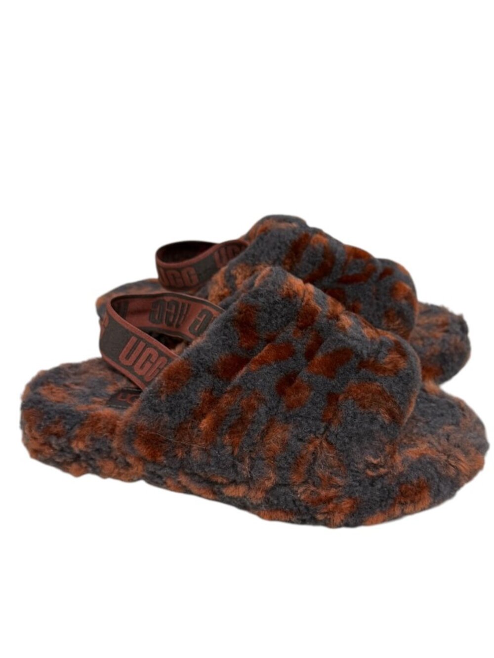 UGG Fluff Yeah Slide Sheepskin Panther Print Women's 5 Big Kids Size 3